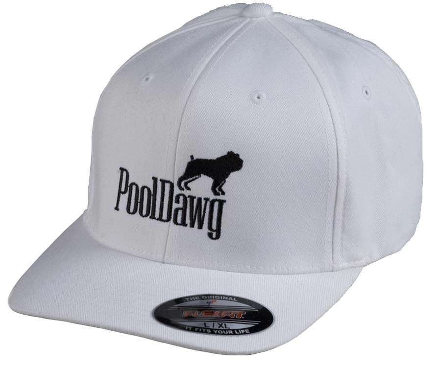 PoolDawg Logo White Baseball Hat 1 PoolDawg Logo White Baseball Hat