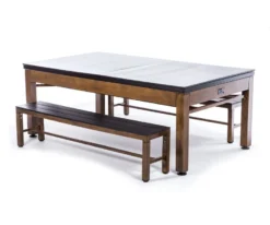 Tucson 3-in-1 Outdoor Pool/Dining/Ping Pong Table From Spencer Marston - FREE Installation -billiard outdoorpooltable brownandblack 46 1