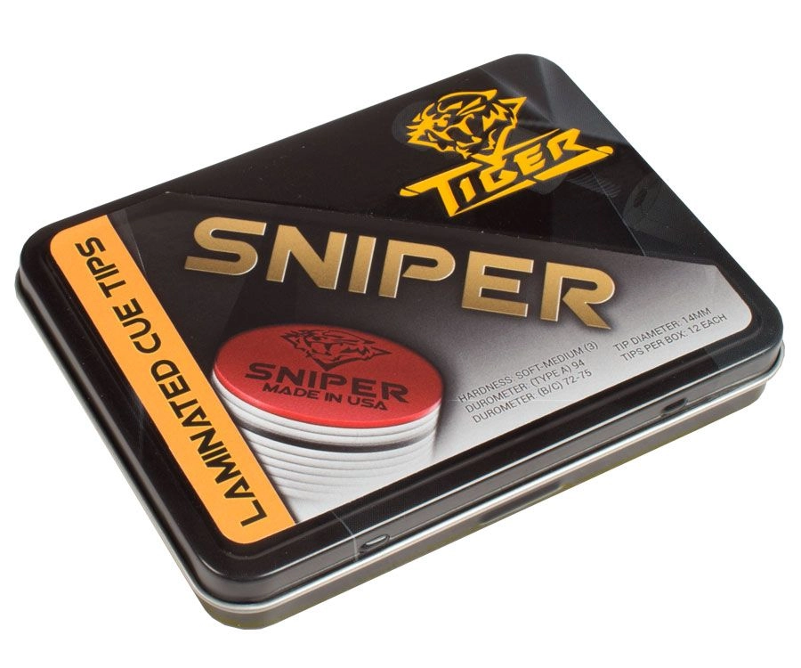 Tiger Sniper Pool Cue Tips (Box Of 12) 1 Tiger Sniper Pool Cue Tips (Box Of 12)